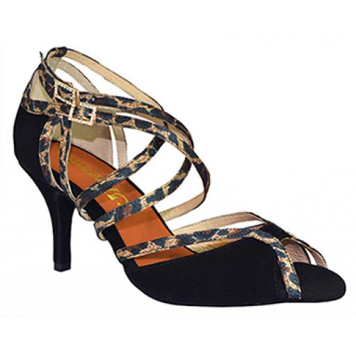 CHRISTINA - BLACK /LEOPARD 3" heel