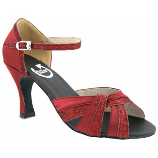 CORRINE - WINE SATIN/GLITTER 3" heel sizes 3.5, 4.5, 7, 7.5