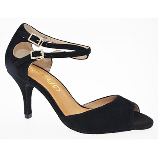 BRENDA - BLACK NUBUCK SUEDE 3" or 2.5" heel