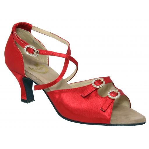 SOPHIA - red SATIN 2.25" or 3" heel