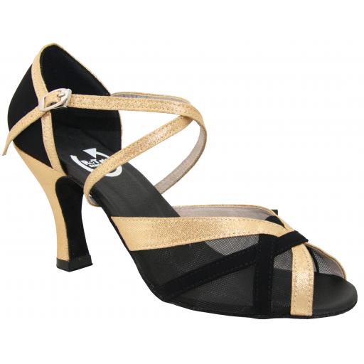 WENDY - black/gold 2.5" or 3" heel