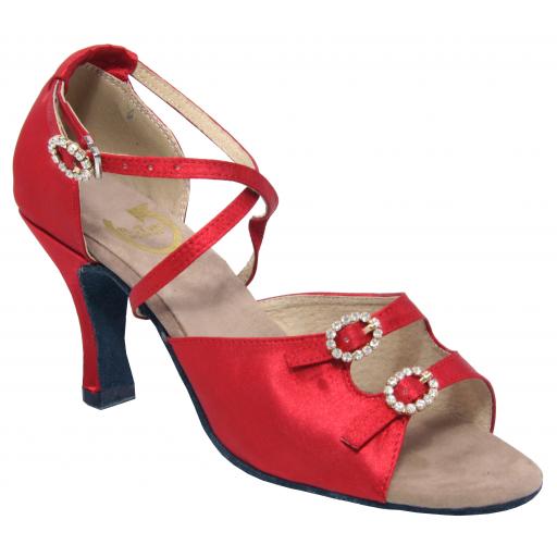 SOPHIA - red SATIN 2.25" or 3" heel