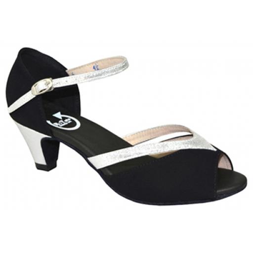 DANIELLA - Black/silver 2" or 2.5" heels
