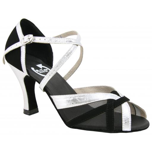 WENDY - black/silver 2.5" or 3" heel