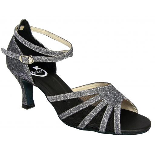 ROSE - grey glitter 3" heel